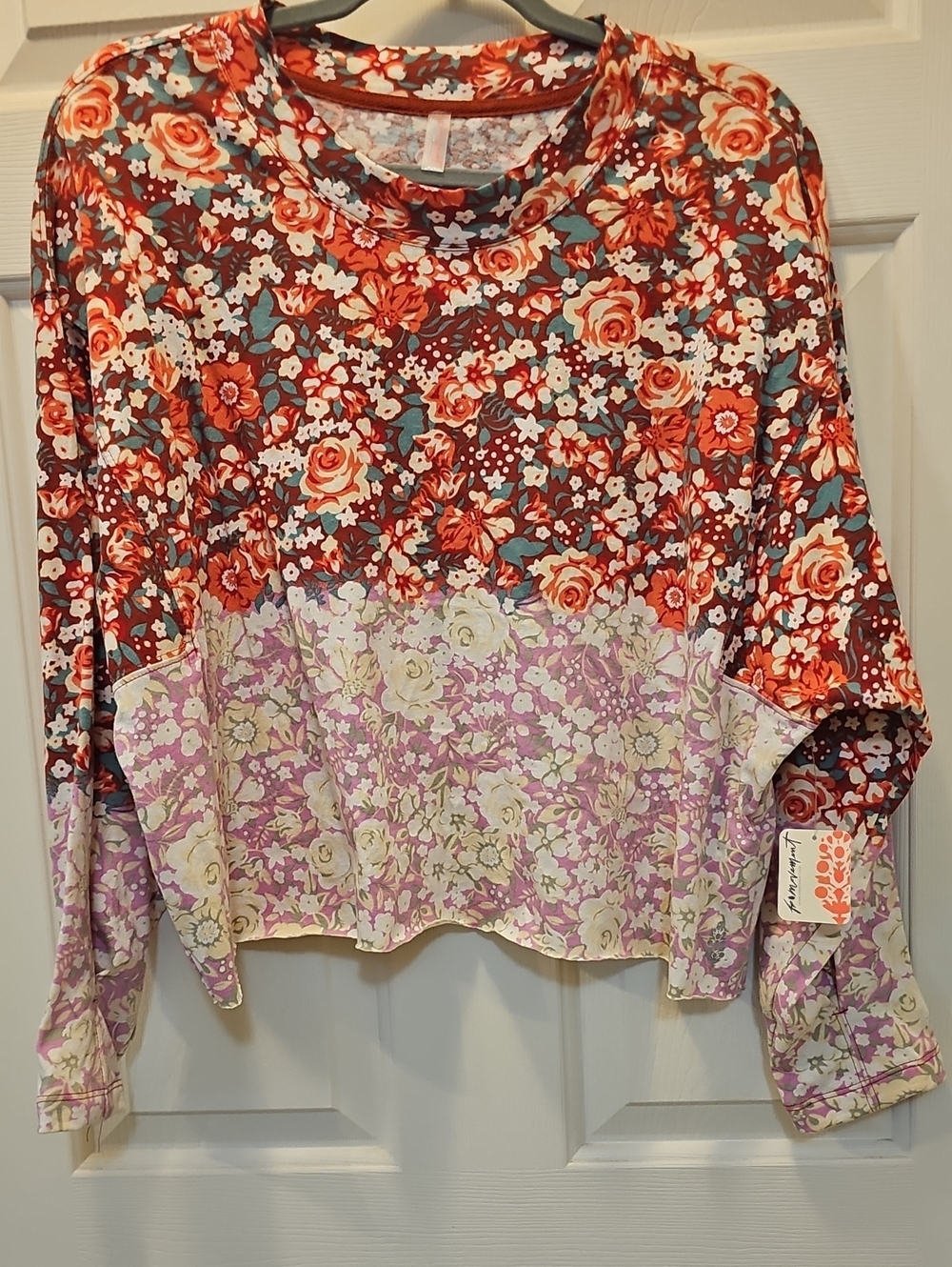 FP Movement Floral Inspire Long-Sleeve Top - Red & Lavender